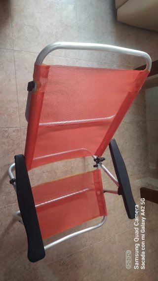 Silla de playa plegable y reclinable  naranja