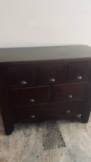Cómoda de madera maciza 6 cajones