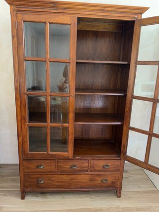 Vitrina Madera Maciza Cristal 190cm