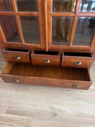 Vitrina Madera Maciza Cristal 190cm
