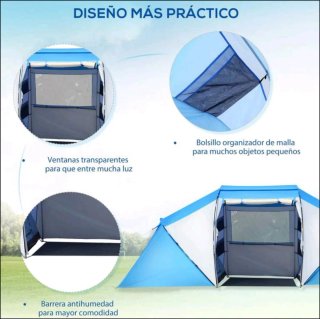 Tienda campaña 4-6 personas 430x240x170cm
