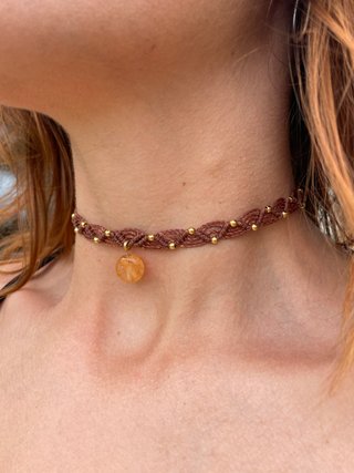 Collar macramé con colgante