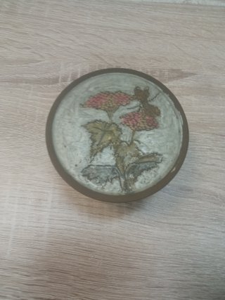Cajita joyero latón vintage artesanal