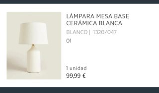 Lámpara Zara Home cerámica y lino