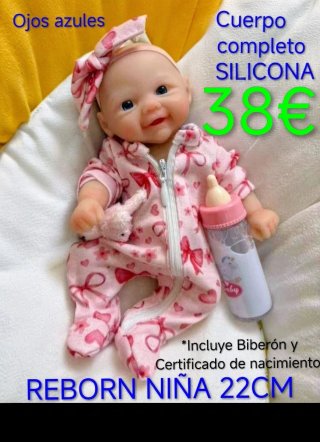 Muñeca Reborn Silicona 22cm