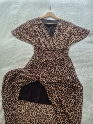 Vestido largo estampado animal print Stradivarius