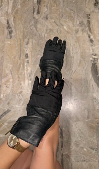 Guanti in pelle Gucci neri donna
