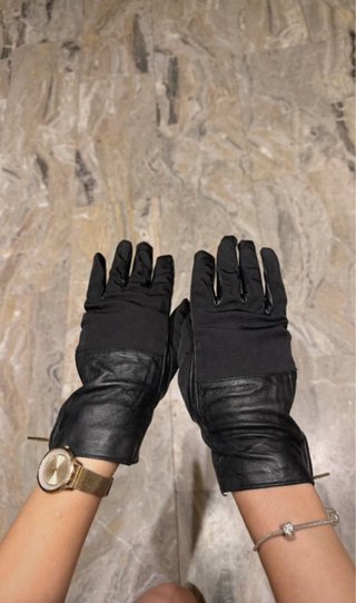 Guanti in pelle Gucci neri donna