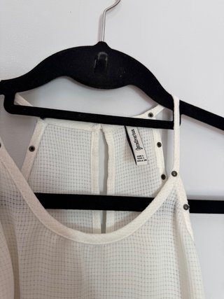 Stradivarius Blusa blanca tirantes talla L