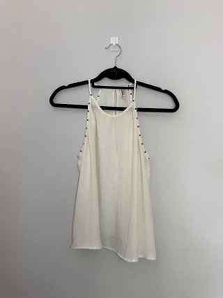 Stradivarius Blusa blanca tirantes talla L