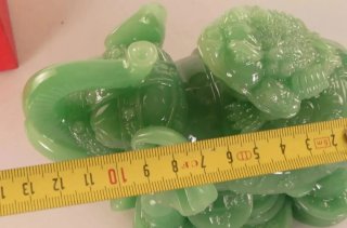 Figura Elefante y Rana Piedra Verde