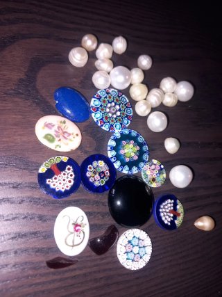 Lotto Murrine di Murano e Perle per Riciclo Creati