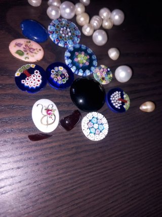 Lotto Murrine di Murano e Perle per Riciclo Creati