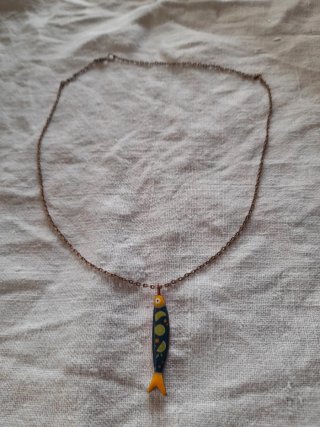Collana donna pesce limoni blu giallo