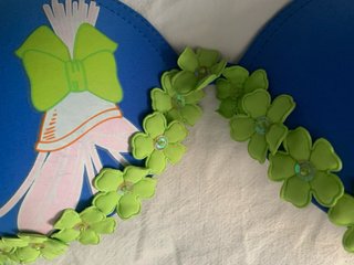 Bañador azul con detalles de nudos