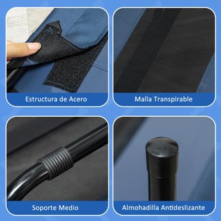 Cama Elevada para Perros Gatos Portátil Azul