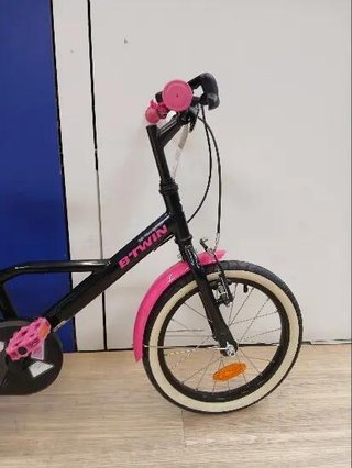 Bicicleta niños 16 pulgadas Btwin 500 Spy Hero Girl negra