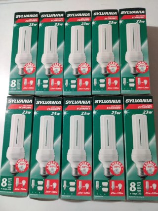 Lotto 10 Lampadine Sylvania 23W E27