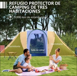 Tienda de campaña 6 personas 555x255x180 cm