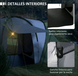 Tienda de campaña 6 personas 555x255x180 cm