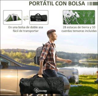 Tienda de campaña 6 personas 555x255x180 cm