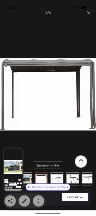 Pérgola Cenador Extensible Negra