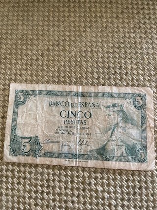 3 Billetes 5 Pesetas España 1951-1954