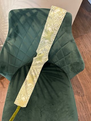 Cinturón verde y beige estampado