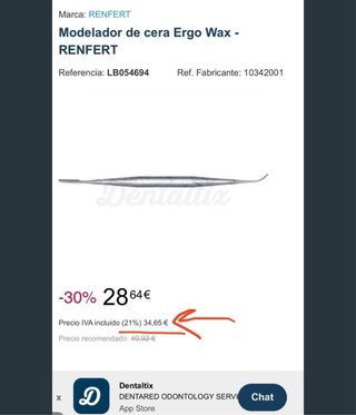 Herramientas modelado prótesis dental RENFERT