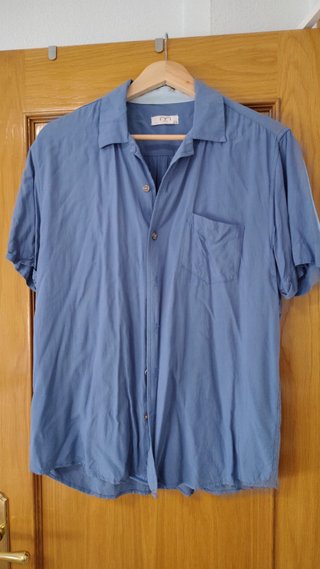 Camisa manga corta azul