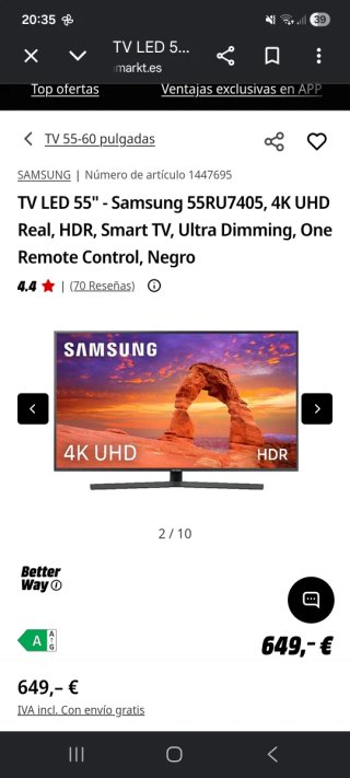 TV LED Samsung 55 4K UHD Smart TV