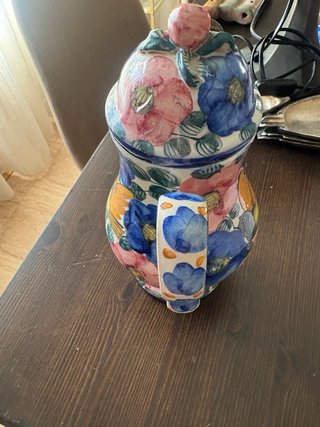 Tetera Antigua Manises Cerámica Pintada