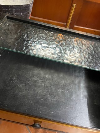 Mesita de noche madera y cristal