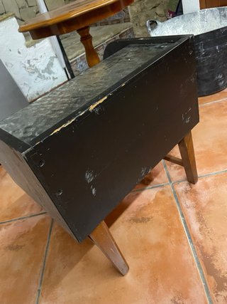 Mesita de noche madera y cristal