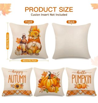 Fundas cojines otoño pack 4 unidades