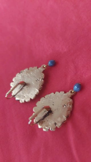 Pendientes vintage piedras azules y verdes