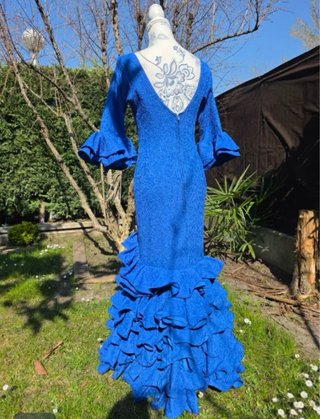 Traje Flamenca azul eléctrico