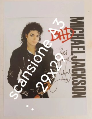 Quadro scansione Autografo Michael Jackson+coa