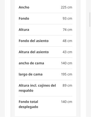 Sofá Cama IKEA Gris Tela