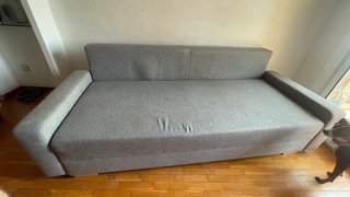 Sofá Cama IKEA Gris Tela
