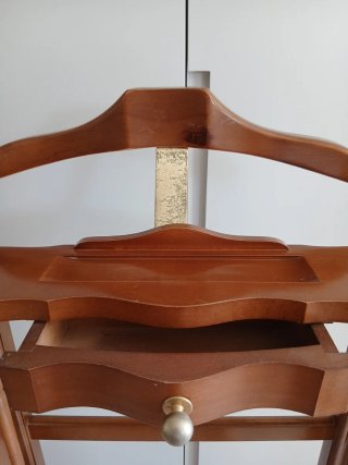 Burro colgador ropa madera nogal antiguo
