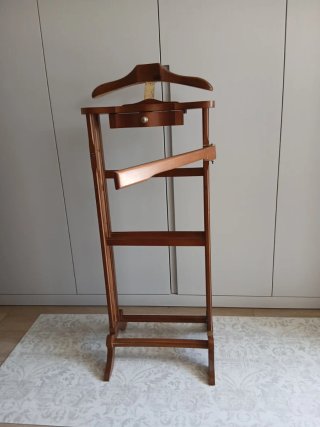 Burro colgador ropa madera nogal antiguo