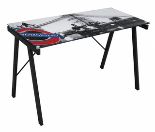 Mesa escritorio cristal y acero Londres