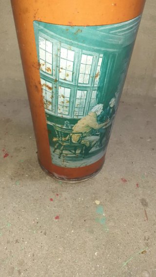 Paragüero Vintage Naranja y Turquesa ver leer