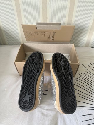 Golden Goose Beige/Plata Glitter Zapatillas