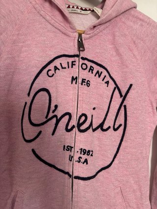 Sudadera O'Neill rosa con capucha y cremallera