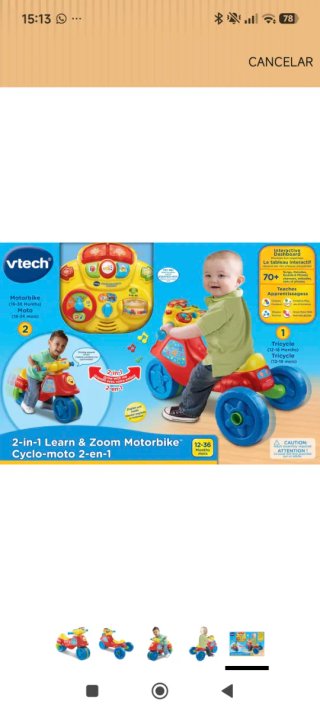 Moto infantil Vtec interactiva