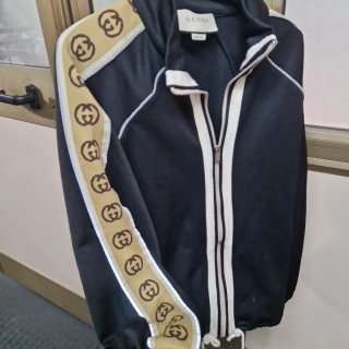 Felpa Gucci zip nera e oro