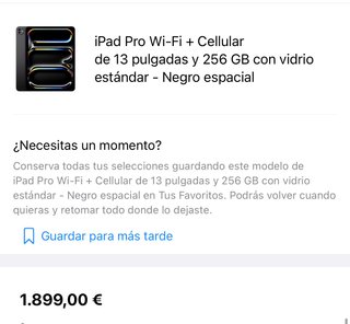 iPad Pro 13” M5 256GB Wi-Fi + Cellular | 3 ciclos