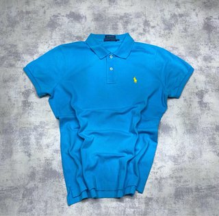Polo T-Shirt Ralph Lauren Blu/Giallo (L) Donna